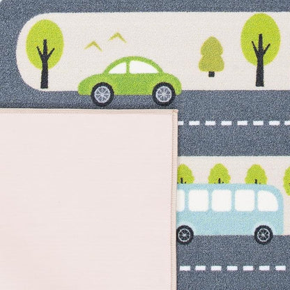 SAFAVIEH Kids Playhouse Collection Accent Rug - 4'4" x 6', Beige & Green, Non-Shedding Machine Washable & Slip Resistant Ideal for High Traffic Areas for Boys & Girls in Playroom (KPH227A)