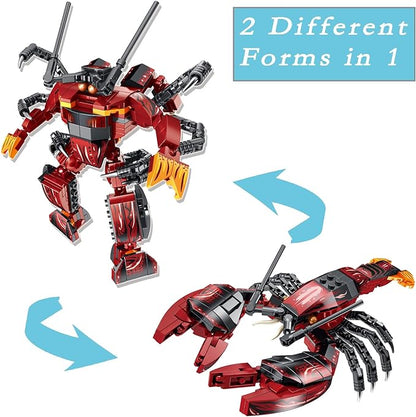 Sea Creatures Building Toy Ocean Animal Building Blocks Sets 2 in 1 Lobster Figures for 6 Plus Years Old Boys and Girls Gift for Birthday Christmas (263pcs)