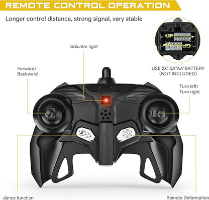 KKONES Remote Control Car, Toy for 3-8 Year Old Boy, 360° Rotating RC Deformation Robot Car Toy, Transform Robot RC Car Age 3 4 5 6 7 8-12 Year Old Boys Girls Birthday Gift (Yellow)