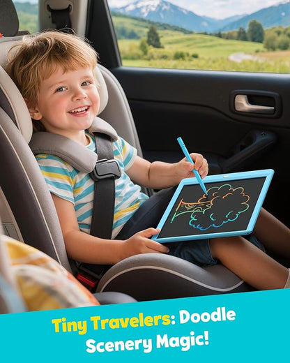TEKFUN LCD Writing Tablet for Kids, 10-inch Coloring Drawing Pad, Mess Free Doodle Board, Christmas Gifts for Boys and Toddlers, Toys for 3 4 5 6 7 8 Year Old Girls(Blue) (Pack of 2)