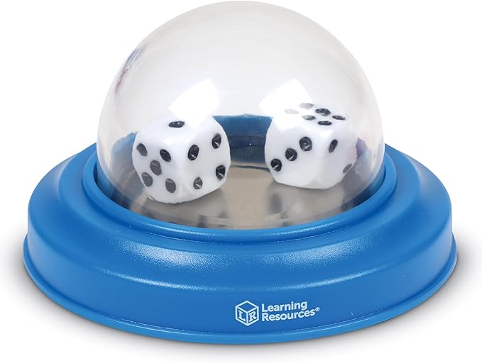 Learning Resources Dice Poppers - 2 Pieces, Ages 3+ Board Game Accessory, Dice Game, Dice Popper for Trivia Nights, Math Games for Kids