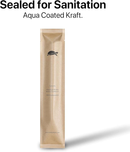 Sea Turtle Plant-Based Bristles, Soft Bamboo Toothbrushes, Individually Sealed (10 Pack)