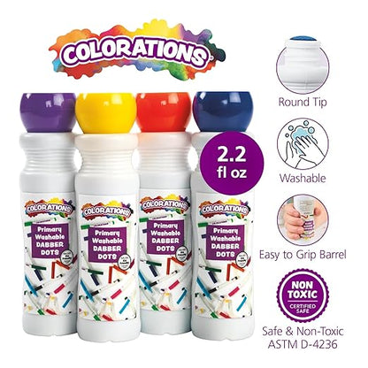 Colorations Dabber Dot Markers 4 Colors per Set, 12 Sets, Each set Individually Packaged, Personalize & Decorate for Gifts, Arts & Craft Craft for Children, Kids Crafts for Home or the Classroom