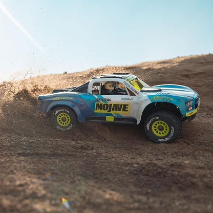 ARRMA RC Truck Mojave GROM 4x4 Smart Small Scale Desert Truck, RTR (with Battery and Charger Included) Blue/White ARA2104T2