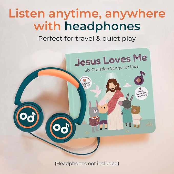 Cali's Books Jesus Loves Me Music Book for Toddlers 1-3 Years Old - Singing Christian Musical Book Kids, Headphone Jack, Interactive Learning Baby Sound Books, Song Toys for Children Girls and Boys