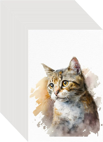 100PCS 4x6 Watercolor Paper Bulk, 140lb/300g Cold Press Thick Water Color Paper Pad for Kid Child Adult, White Art Paper for Drawing Painting Markers Gouache, Textured Cotton Paper Sheets