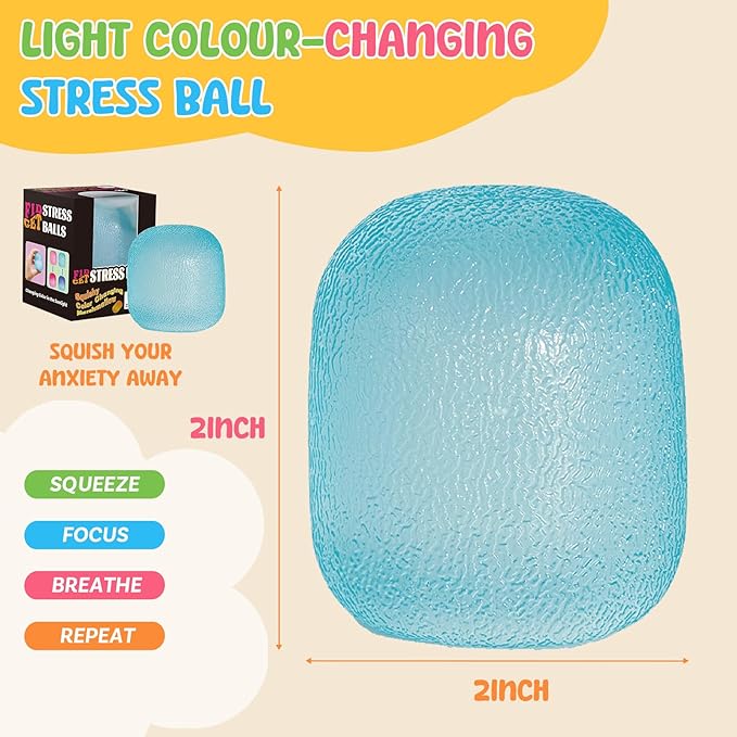 Fidget Toys Squishy Drop, Stress Cube Squishies Anxiety Stress Relief, Ice Squishy Stress Cube-Drop Malt Sugar Balls, Sensory Ball for Kids with Autism (Pink Dough Ball, 1)