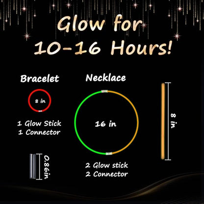 75 Glow Sticks Bracelets and Necklaces, 8'' Glowsticks Bulk Pack Bright Glow in the Dark Party Supplies for Kids (Multicolor)