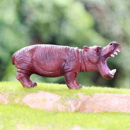 Gemini&Genius Safari Animal Toys, Hippo Figurine Toy, Wildlife World Action Figures, Great Gifts, Collection, Cake Topper, Storytelling Props and Room Decor for Kids 4 Years Old and Up