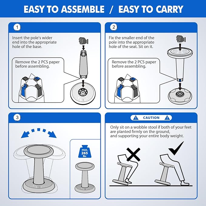 Gpack-pro Kids Wobble Stool 2-Pack – Improves Focus Attention – Non-Slip Base - Wiggle Chair Active Flexible Seating for Preschool Kindergarten Elementary School 17.7-Inch High (Red)