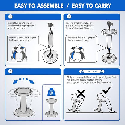 Gpack-pro Kids Wobble Stool 2-Pack – Improves Focus Attention – Non-Slip Base - Wiggle Chair Active Flexible Seating for Preschool Kindergarten Elementary School 17.7-Inch High (Red)