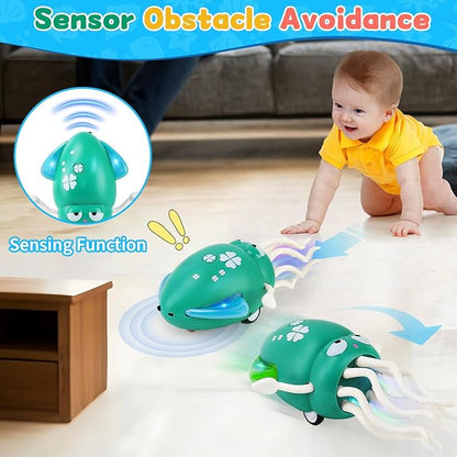 LZZAPJ Electric Dancing Octopus Light Music Suitable for 12-18 Months Old Baby Toys, Kid Crawling Squid Toys Suitable for Toddler Tummy Time, Birthday for 1 2 3 4 5 6 Year Old Boy (Green)