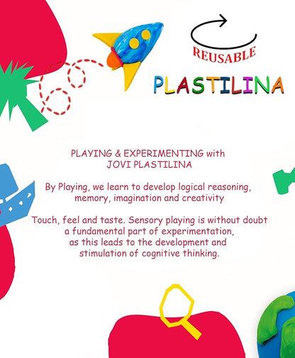 Jovi Plastilina Reusable and Non-Drying Modeling Clay; Nature Colors, 1.75 Oz. Bars, Set of 18, 3 Each of 6 Colors, Perfect for Arts and Crafts Projects