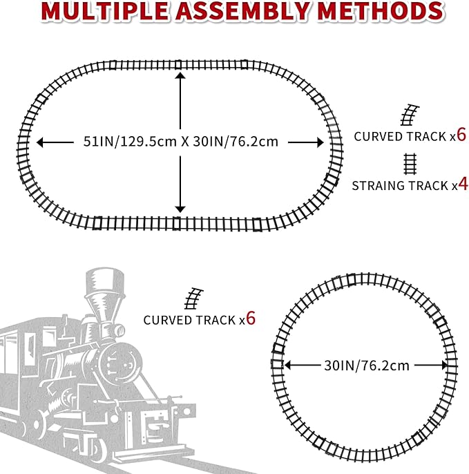 Lucky Doug Christmas Train Set Toys for Kids, Toy Train Set with Light & Sound for Under Christmas Tree, Christmas Train Toys Set for Kids Toddler 1-3 2-4 3-5 4-8 4-7, Christmas Birthday Gifts Toys