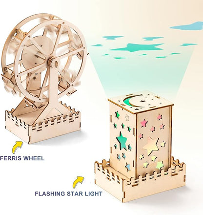 Yutin 5 Individual STEM Science Kits for Kids, Wood Arts and Craft Kits, STEM Toys for Boys Girls Age 8-12 5-7 8 10 12 13 14 Gift Idea, 3D Puzzles Building Engineering Model Set