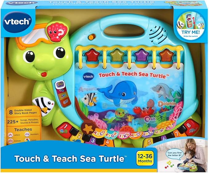 VTech Touch and Teach Sea Turtle Interactive Learning Book, Green