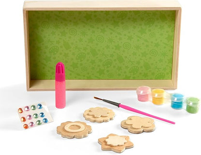 Melissa & Doug Created By Me! Paint & Decorate Your Own Wooden Magnets Craft Kit – Butterflies, Hearts, Flowers - Kids Craft Kits, Great Activity For Rainy Days And Party Favors, Ages 4+