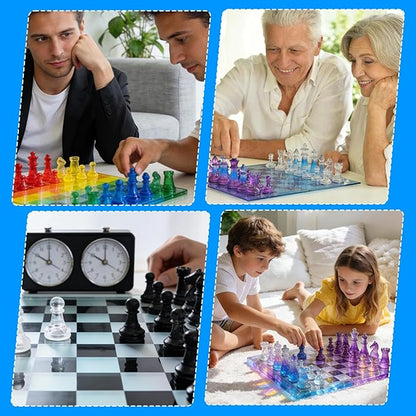 Resin Chess Set Mold, 16-Piece Full Size 3D Silicone Chess Molds Kit with Piece Holder for Epoxy Resin Checkers Casting DIY Home Decoration Board Game & Family Party Craft