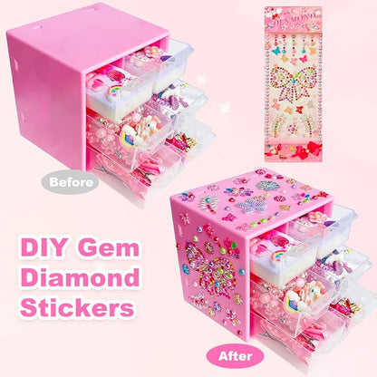 Jewelry Toys for Girls Toddler Lovely Rings Clip on Earrings Kids Necklace Bracelet Set Gift for Girls