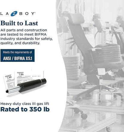 La-Z-Boy Nova Vegan Leather Modern Executive Ergonomic Design Office Chair, Memory Foam Thick Contoured Seat Back with Patented Lumbar Support Technology, Soft to Medium Sit Comfort, Black