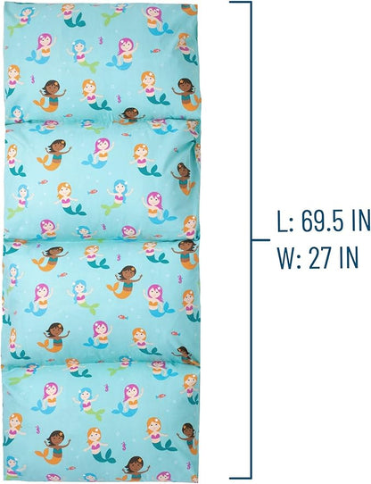 Wildkin Kids Floor Lounger: Ideal for Boys and Girls, Travel-Friendly, Perfect for Sleepovers - Pillow Lounger for Kids, Requires Standard Size Pillows Not Included (Mermaids)