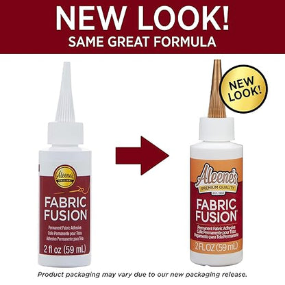 Aleene's Fusion Fabric Adhesive 2 fl oz 3-Pack, Washable Fabric Glue for Clothes, Denim, Leather, Polyester, Cotton, Fabrics, Dries Flexible