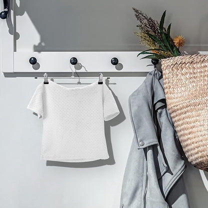 Pants Hangers,Skirt Hangers with Adjustable Non-Slip Clips Pants Hangers,Space Saving Metal Hangers for Coat Garment Jeans,Hangers for Kids Adults (20 Pack)