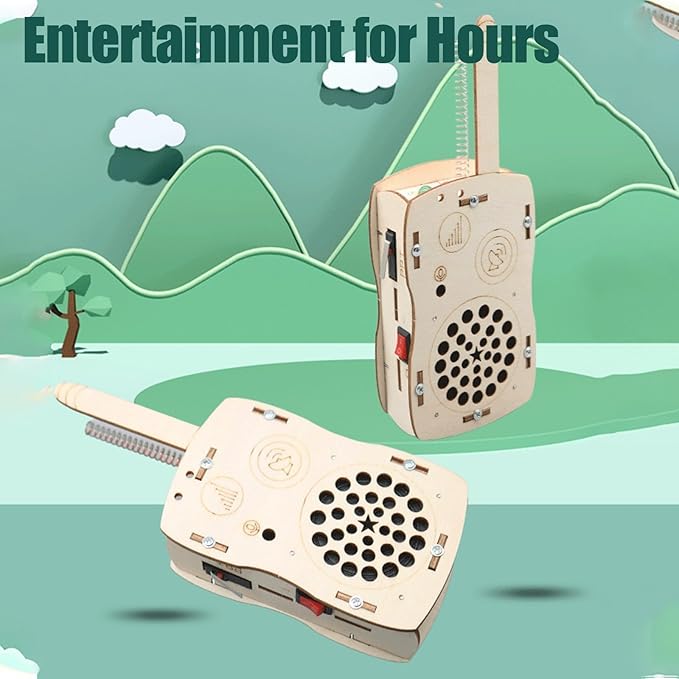 STEM Toys for Age 6-8-13 Crafts Kits Building Your Own Walkie Talkies for Kids Easter Basket Stuffers Gifts for 6 7 8 9 10 11 12 13 14+ Years Old Boys Girls Teens Engineering DIY Electronics