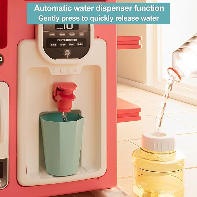 Toy Kitchen Sets for Toddlers 3-8 Kids Playset with Pretend Play Accessories Children's Kitchen Set for Boys and Girls Toddler Kitchen Toy Set for Imaginative Cooking Fun (Kitchen Pink)