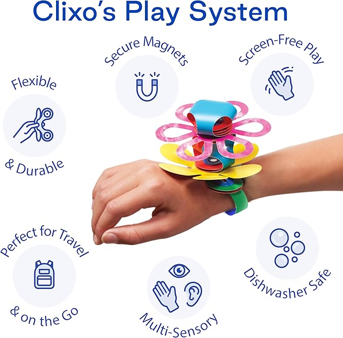 Clixo Mega Pack – 150-Piece Flexible Magnetic Building Toy for Creative Family Play | STEAM Learning, Open-Ended Play. Perfect for Collaborative Fun, Travel, and Educational Bonding. Ages 4+