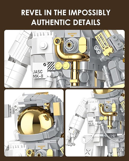 Kimiangel Astronaut Building Block Sets, Building Sets for Adults, Space Astronaut Building Block Set, 966 Pcs Astronaut Building Set for Adults