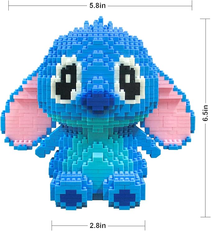 Building Bricks 1700+ Pieces Set - Classic Cartoon Characters Building Blocks - Mini Building Block for Boys Girls & Adults (Blue)
