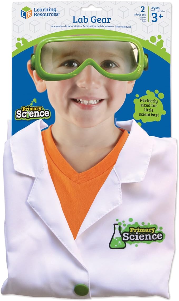 Learning Resources Lab Gear - 2 Pieces, Ages 3+ Toddler Learning Games, Pretend Play Scientist Costume, Lab Gear for Kids, Science for Kids, STEM Games