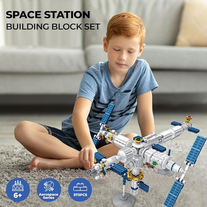 Contixo BK07 Space Station STEM Building Block Set - 12-in-1 Aerospace Exploration Kit with 573 PCS for Kids Ages 6-12, Creative Learning Construction Toy