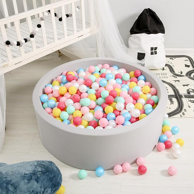 GOGOSO Ball Pit Balls for Toddles, Kids Plastic Balls for BallPit, Pool, Baby Party Accessories, Birthday Decoration 50 100 200 500 1000