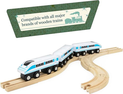 Conductor Carl 56-Piece Bulk Value Wooden Train Track Pack - Compatible with All Major Toy Train Brands