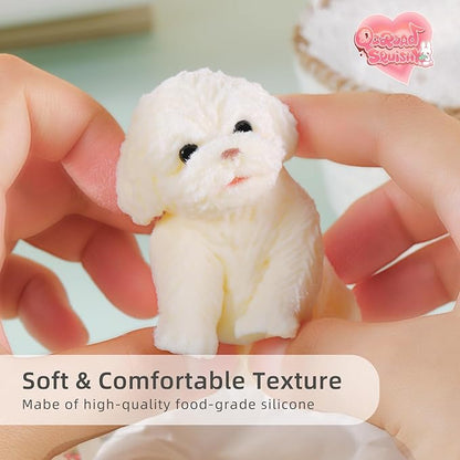 Puppy Taba Dog Squishy - Ultra Soft Silicone Dog Squishy, Handmade Stress-Relief Toys for Kids & Adults, Non-Toxic Squeeze Toys for Relaxation & Sensory Play