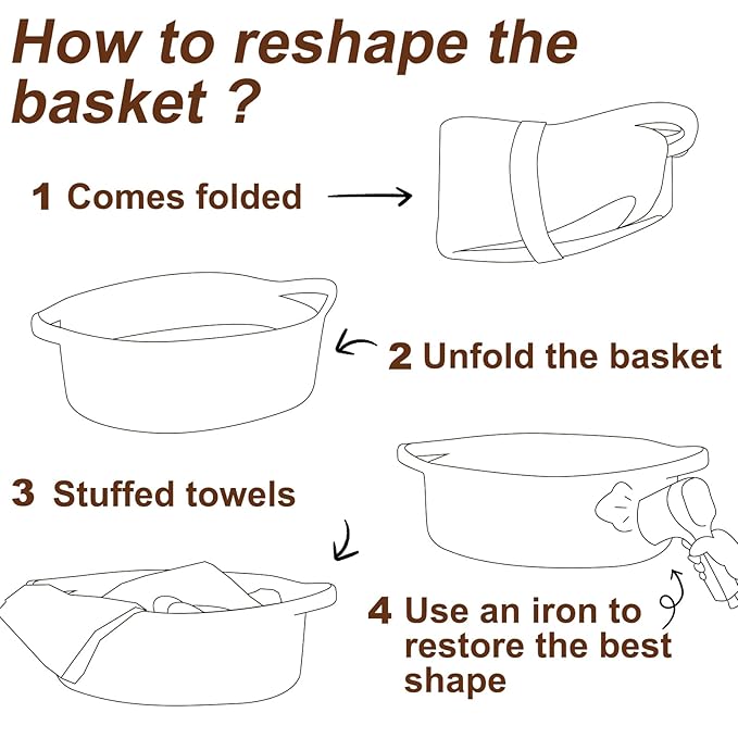 OIAHOMY Gift Basket with Handle, Small Woven Basket with Gift Bag, Ribbon and Wrap Tissue Paper, Nursery Bins Empty to Fill with Small Items, Baby, Pet Toy Organizer - Grey
