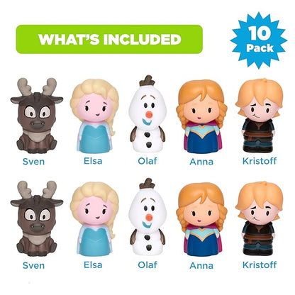 Disney Frozen Bath Finger Puppets, 10 Pc - Party Favors, Educational, Bath Toys, Story Time, Beach Toys, Playtime, Stocking Stuffer