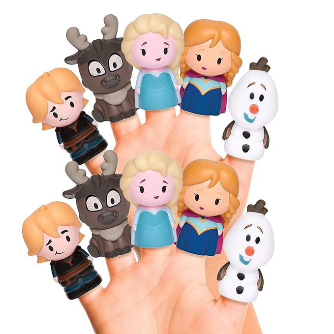 Disney Frozen Bath Finger Puppets, 10 Pc - Party Favors, Educational, Bath Toys, Story Time, Beach Toys, Playtime, Stocking Stuffer