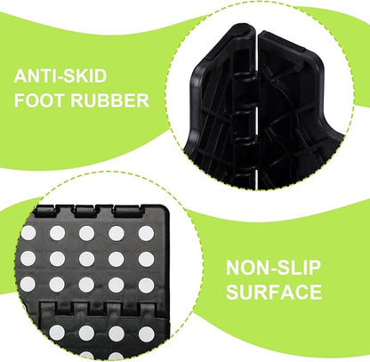 Delxo Folding Step Stool for Kids and Adults,15-Inch Extra Wide 9 Inch Height Heavy Duty Stepping Stool More Safe and Comfortable Non Slip Foldable Step Stool Black