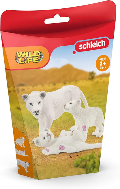 Schleich Wild Life 3pc. Lion Mother and Cubs Figurine Set - Authentic and Highly Detailed Toy Set, Durable for Education and Fun Play, Perfect for Boys and Girls, Ages 3+, Multicolor, 2.09 inch