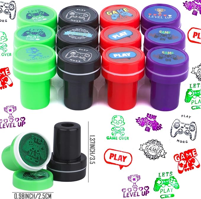 134 Pcs Video Game Party Favors, Includes Video Game Slap Bracelet Keychain Stamper Whistle Mesh Bag Card Stickers Tattoos for Kids Gaming Party Favors Birthday Goodie Bag Fillers