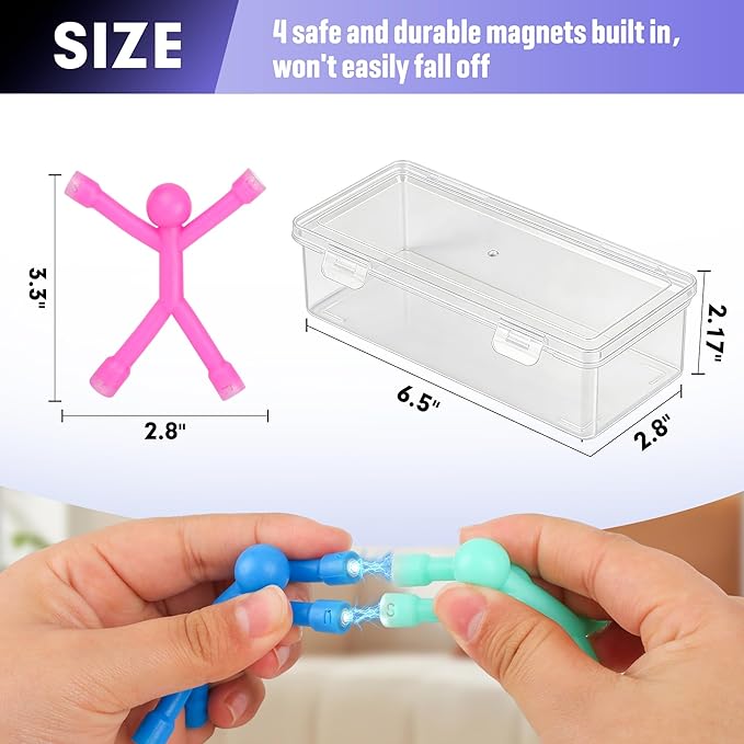 24Pcs Magnet Men for Kids, Magnetic Travel Toys Sensory Fidget Toys for Toddler Kids, Magnetic People Children's Day Gifts Stocking Stuffers Magnet Figures for Desk Fridge Classroom