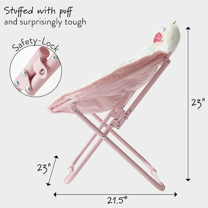 Heritage Kids Unicorn Saucer Chair, For Gaming Textile, White