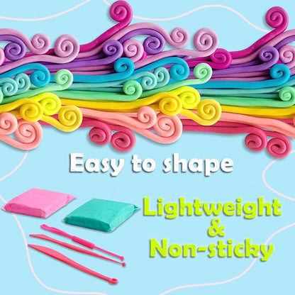 Air Dry Clay Kit 36 Colors,Modeling Clay with 3 Sculpting Tools,Air Dry Ultra Light Clay,DIY Molding Magic Foam Clay Gift for Kids Girls Boys Art Crafts Christmas Birthday Gifts(36 Colors)