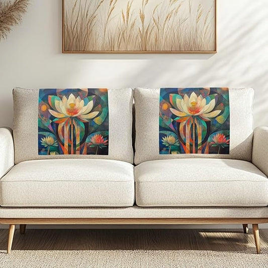 Lily Flower Head Rest Cover for Recliner Washable Sofa Headrest Covers Couch Headrest Covers Furniture Protector for Living Room Home 2 Pcs