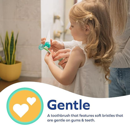 Toddler Training Toothbrush and Natural Kids Toothpaste with Citroganix - 1.6 oz - Fluoride-Free Toothpaste and Toddler Toothbrush - 6+ Months - Elephant