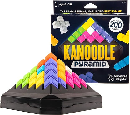 Educational Insights Kanoodle Pyramid, Brain Teaser Puzzle Game, Featuring 200 Challenges, Gift for Ages 7+