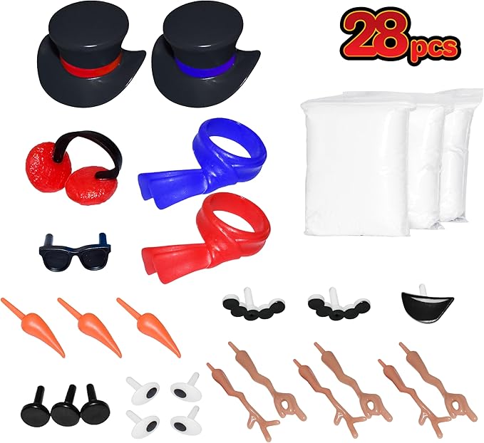 Snowman Craft Kit 3 Pack – Build, Play, and Display 3 Air-Dry Clay Snowmen All Christmas & Winter